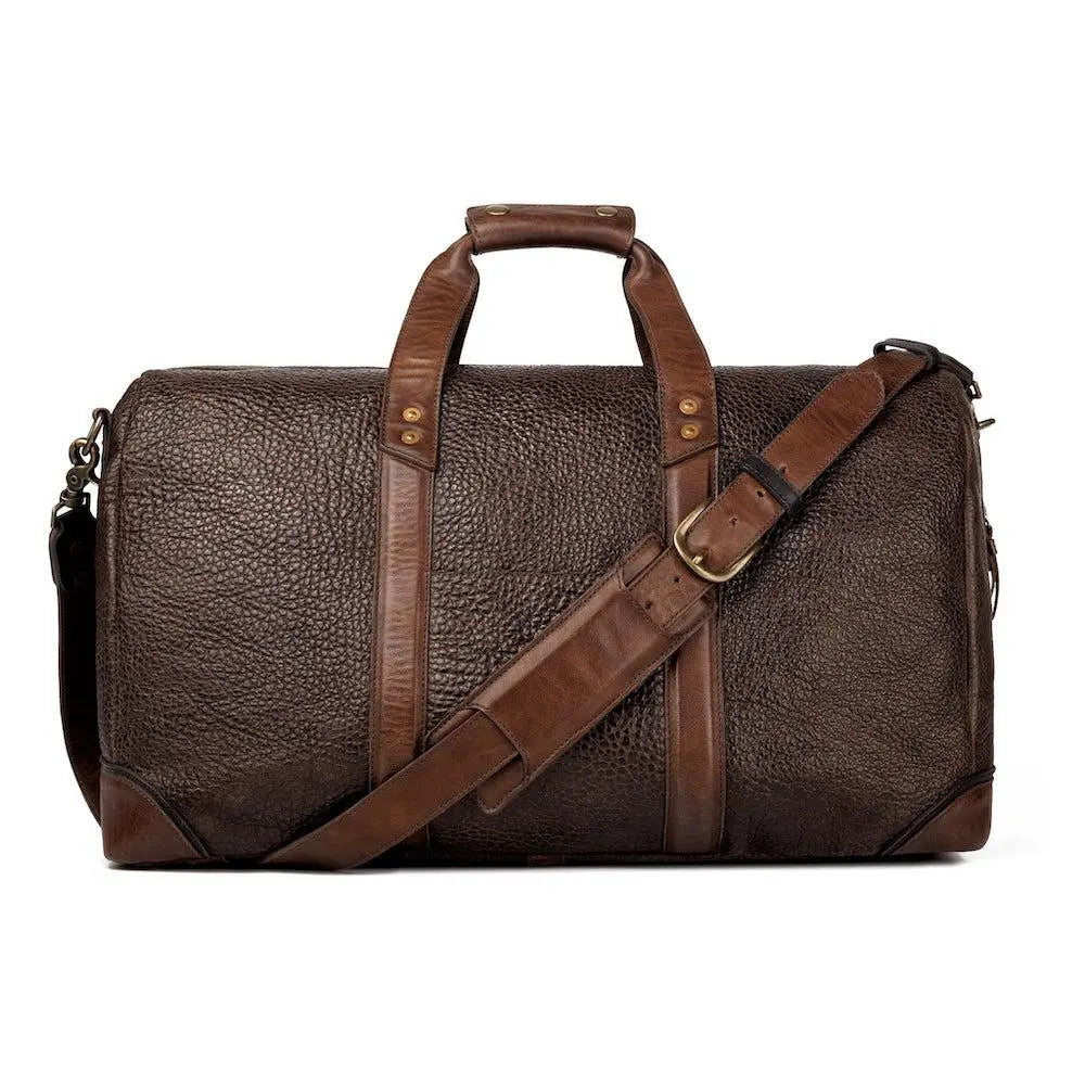 Theodore Leather Duffle Bag by Mission Mercantile Leather Goods, handmade leather goods detail photo 8