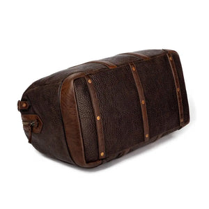 Theodore Leather Duffle Bag by Mission Mercantile Leather Goods, handmade leather goods detail photo 9