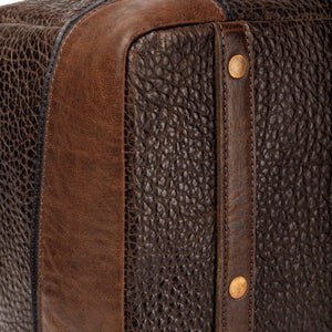 Theodore Leather Duffle Bag by Mission Mercantile Leather Goods, handmade leather goods detail photo 12