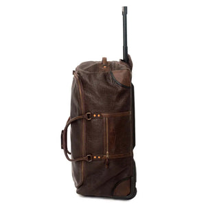 Theodore Leather Large Wheeled Duffle Bag by Mission Mercantile Leather Goods, handmade leather goods detail photo 2