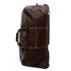 Theodore Leather Large Wheeled Duffle Bag by Mission Mercantile Leather Goods, handmade leather goods detail photo 3