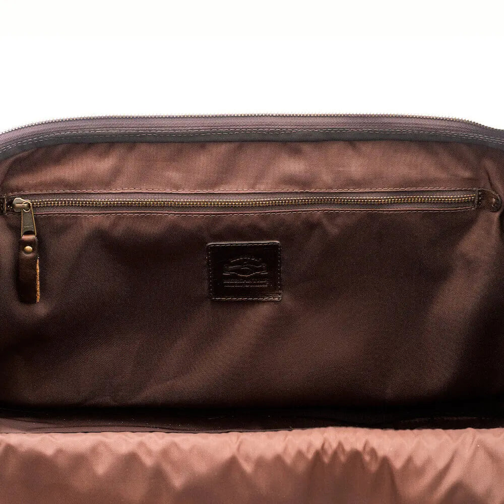 Theodore Leather Large Wheeled Duffle Bag by Mission Mercantile Leather Goods, handmade leather goods detail photo 8