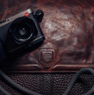 Theodore Leather Messenger Bag by Mission Mercantile Leather Goods, handmade leather goods detail photo 3