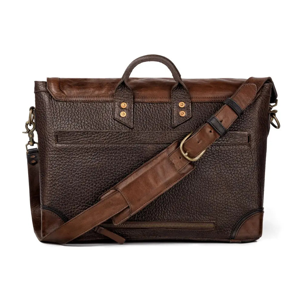 Theodore Leather Messenger Bag by Mission Mercantile Leather Goods, handmade leather goods detail photo 9
