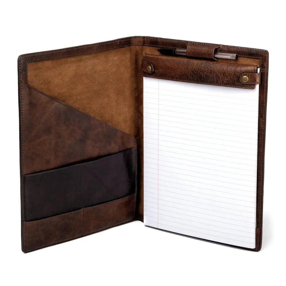 Theodore Leather Padfolio by Mission Mercantile Leather Goods, handmade leather goods detail photo 5