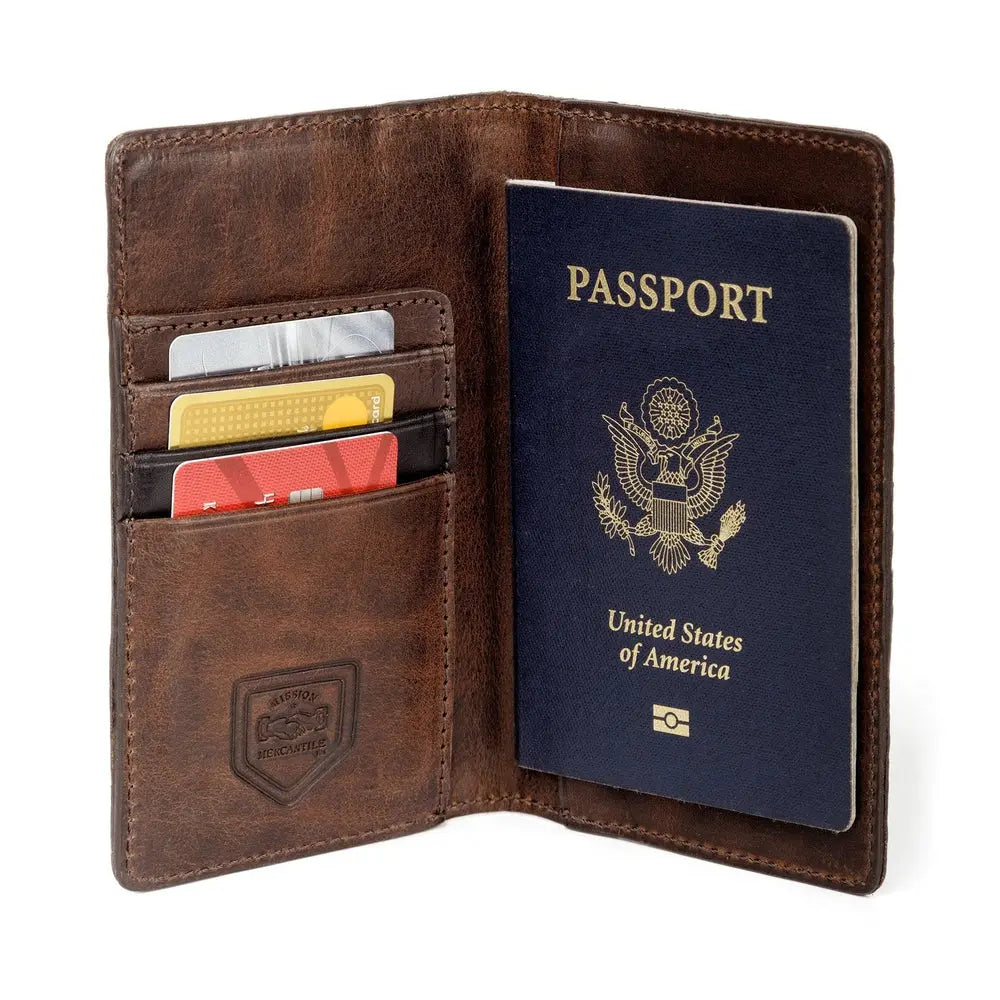 Theodore Leather Passport Wallet by Mission Mercantile Leather Goods, handmade leather goods detail photo 8