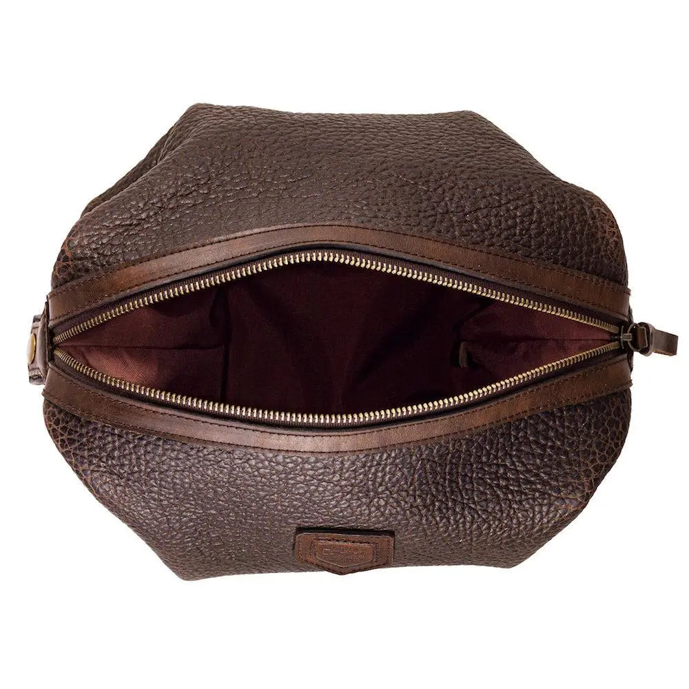 Theodore Leather Toiletry Wash Bag by Mission Mercantile Leather Goods, natural skincare detail photo 8