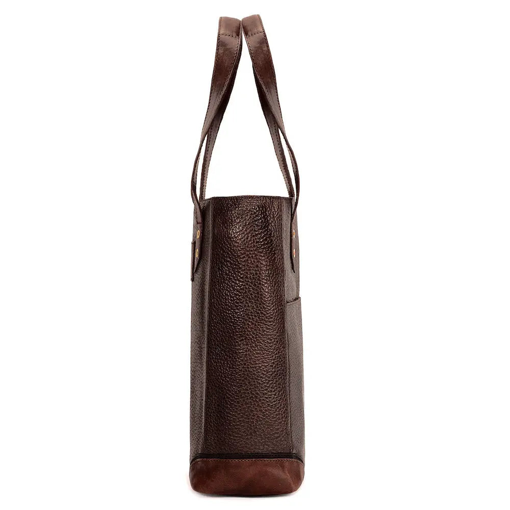 Theodore Leather Two Bottle Wine Tote Carrier by Mission Mercantile Leather Goods, handmade leather goods detail photo 5