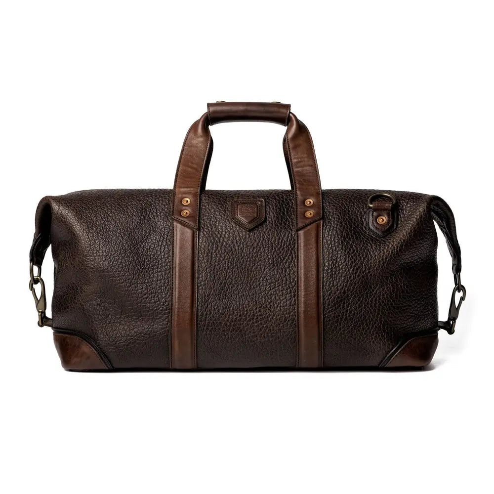 Theodore Leather Weekender Duffle Bag by Mission Mercantile Leather Goods, handmade leather goods detail photo 6