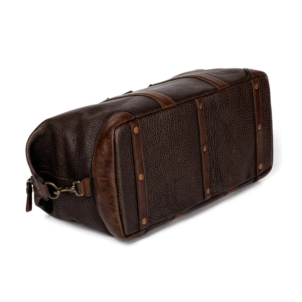 Theodore Leather Weekender Duffle Bag by Mission Mercantile Leather Goods, handmade leather goods detail photo 9