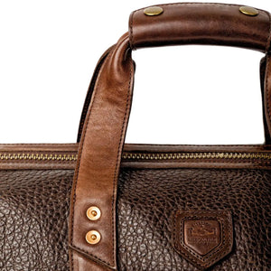 Theodore Leather Weekender Duffle Bag by Mission Mercantile Leather Goods, handmade leather goods detail photo 12
