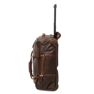 Theodore Leather Wheeled Carry-On Duffle Bag by Mission Mercantile Leather Goods, handmade leather goods detail photo 6