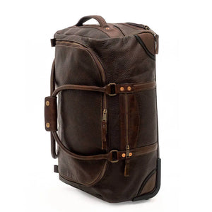 Theodore Leather Wheeled Carry-On Duffle Bag by Mission Mercantile Leather Goods, handmade leather goods detail photo 8