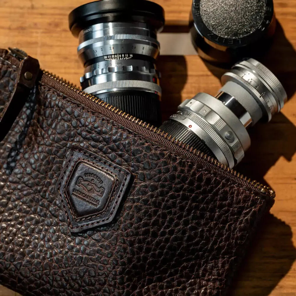 Theodore Leather Zippered Pouch Mission Mercantile Leather Goods
