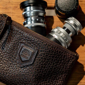 Theodore Leather Zippered Pouch by Mission Mercantile Leather Goods, handmade leather goods detail photo 2