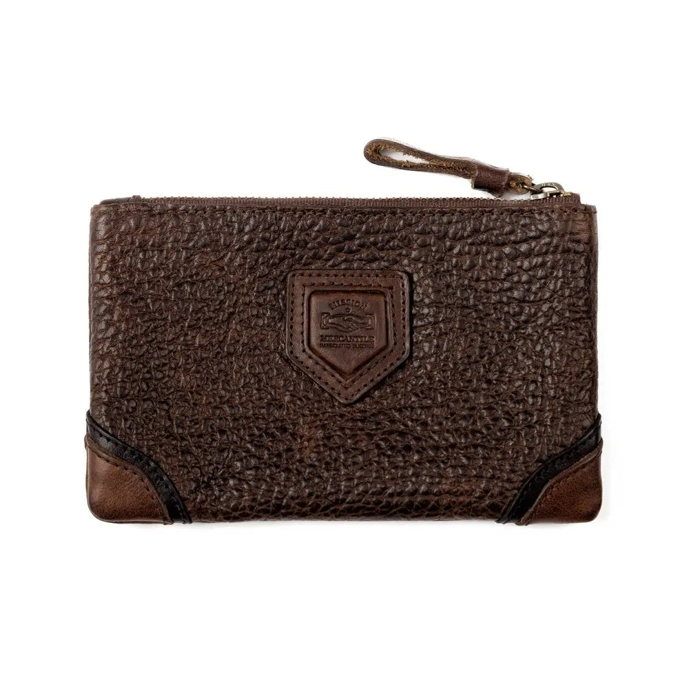 Theodore Leather Zippered Pouch by Mission Mercantile Leather Goods, handmade leather goods detail photo 5