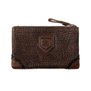 Theodore Leather Zippered Pouch by Mission Mercantile Leather Goods, handmade leather goods detail photo 5