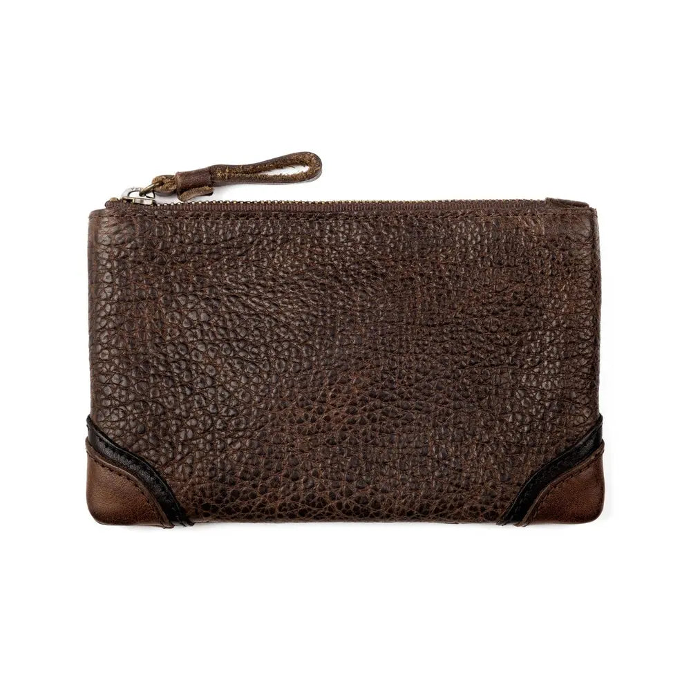 Theodore Leather Zippered Pouch by Mission Mercantile Leather Goods, handmade leather goods detail photo 6