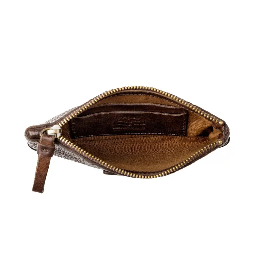 Theodore Leather Zippered Pouch by Mission Mercantile Leather Goods, handmade leather goods detail photo 7