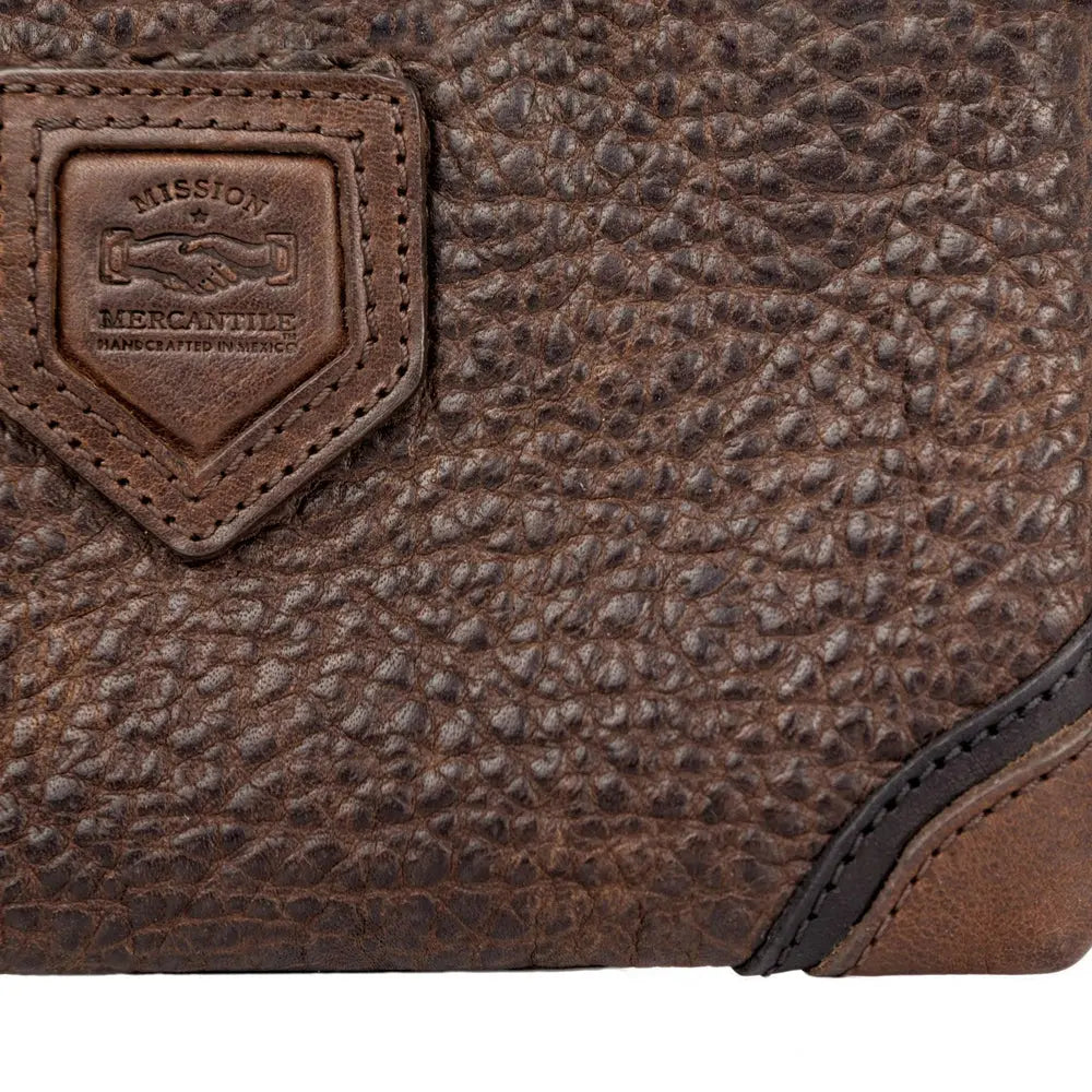 Theodore Leather Zippered Pouch by Mission Mercantile Leather Goods, handmade leather goods detail photo 8