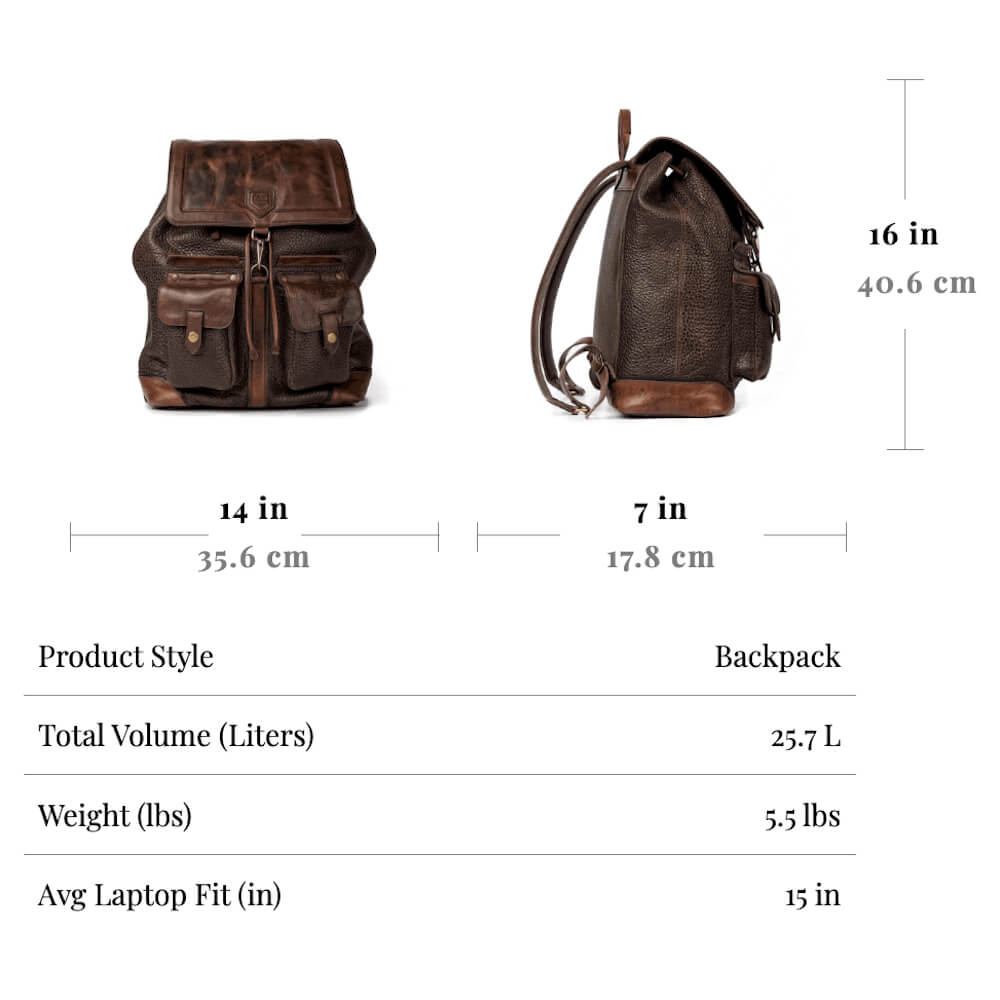 Theodore full-grain leather laptop backpack detail image 8