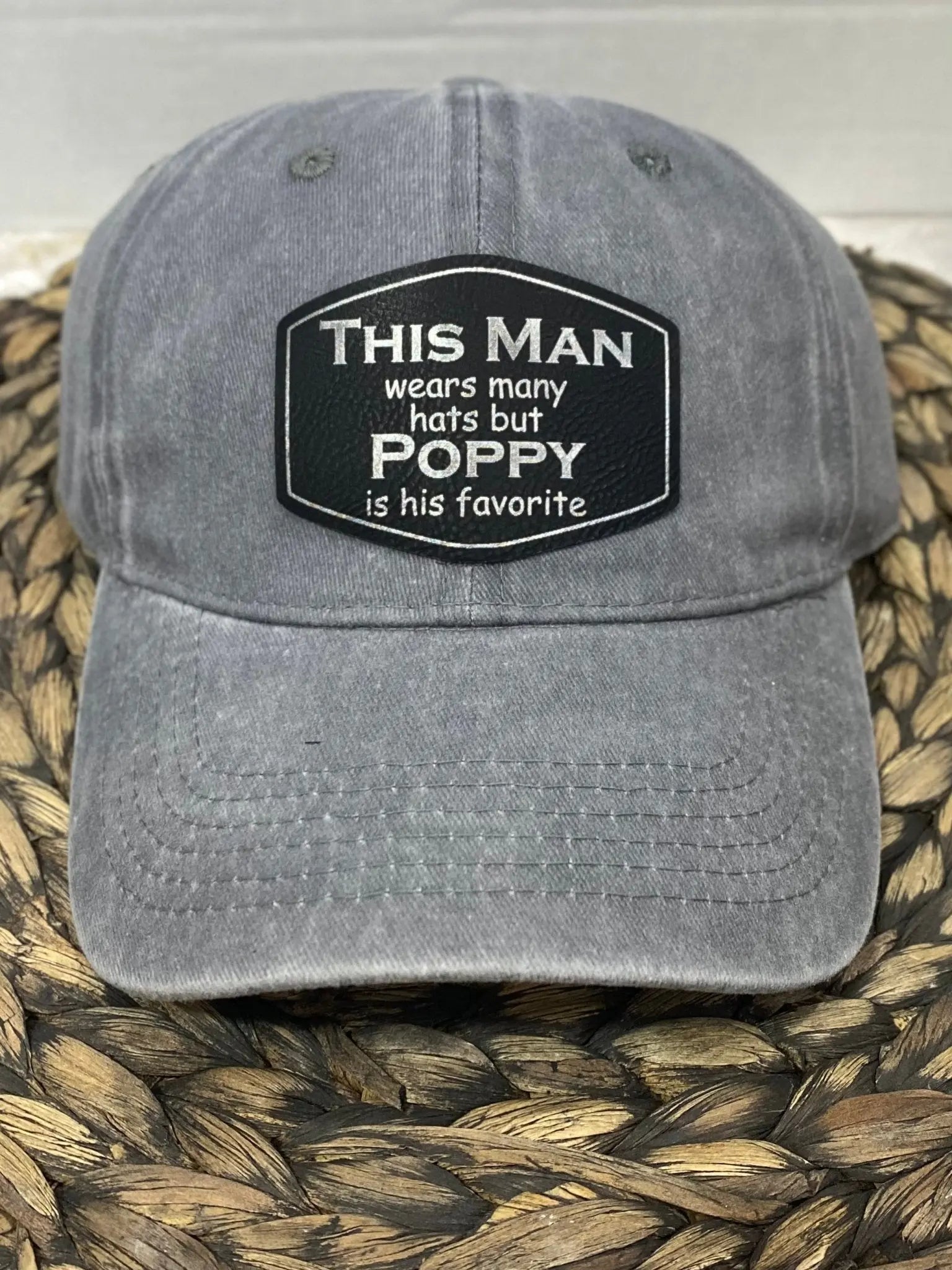 This Man Wears Many Hats Custom Patch Hat by Poor Hog Customs, Southern lifestyle apparel detail photo 4