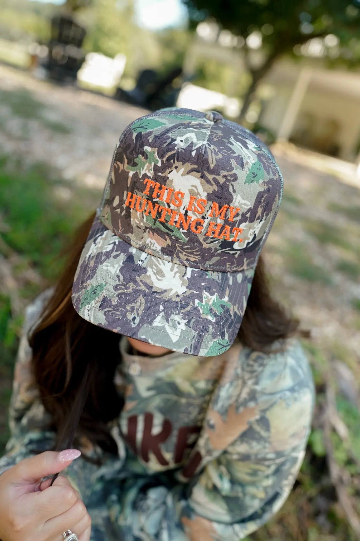 This is my Hunting Hat. - Camo Trucker Hat by KenzKustomz, Southern lifestyle apparel detail photo 5