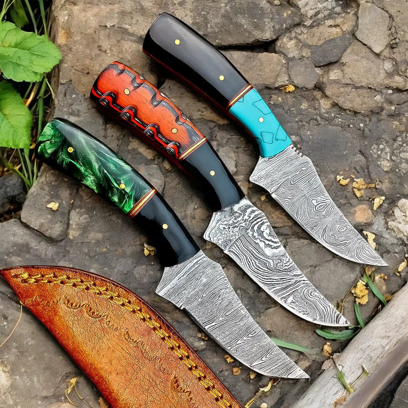 "TimberForge Damascus Hunting Knife – Premium Handmade Craftsmanship" by Damascus Knife Store, Damascus knife detail photo 3