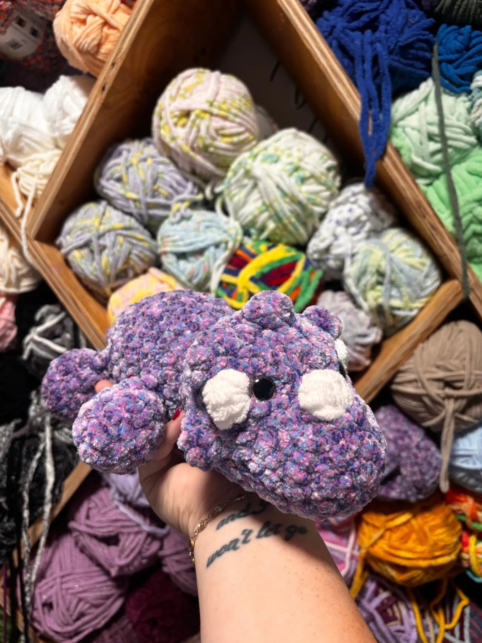 Tina the Crocheted Triceratops by Klassy Krafts, 3D printed toy detail photo 3