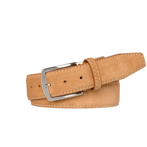 Toast Suede Leather Belt by Roger Ximenez: Bespoke Belts and Leather Accessories, handmade leather goods detail photo 4