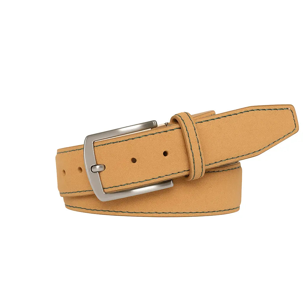 Toast Suede Leather Belt by Roger Ximenez: Bespoke Belts and Leather Accessories, handmade leather goods detail photo 10