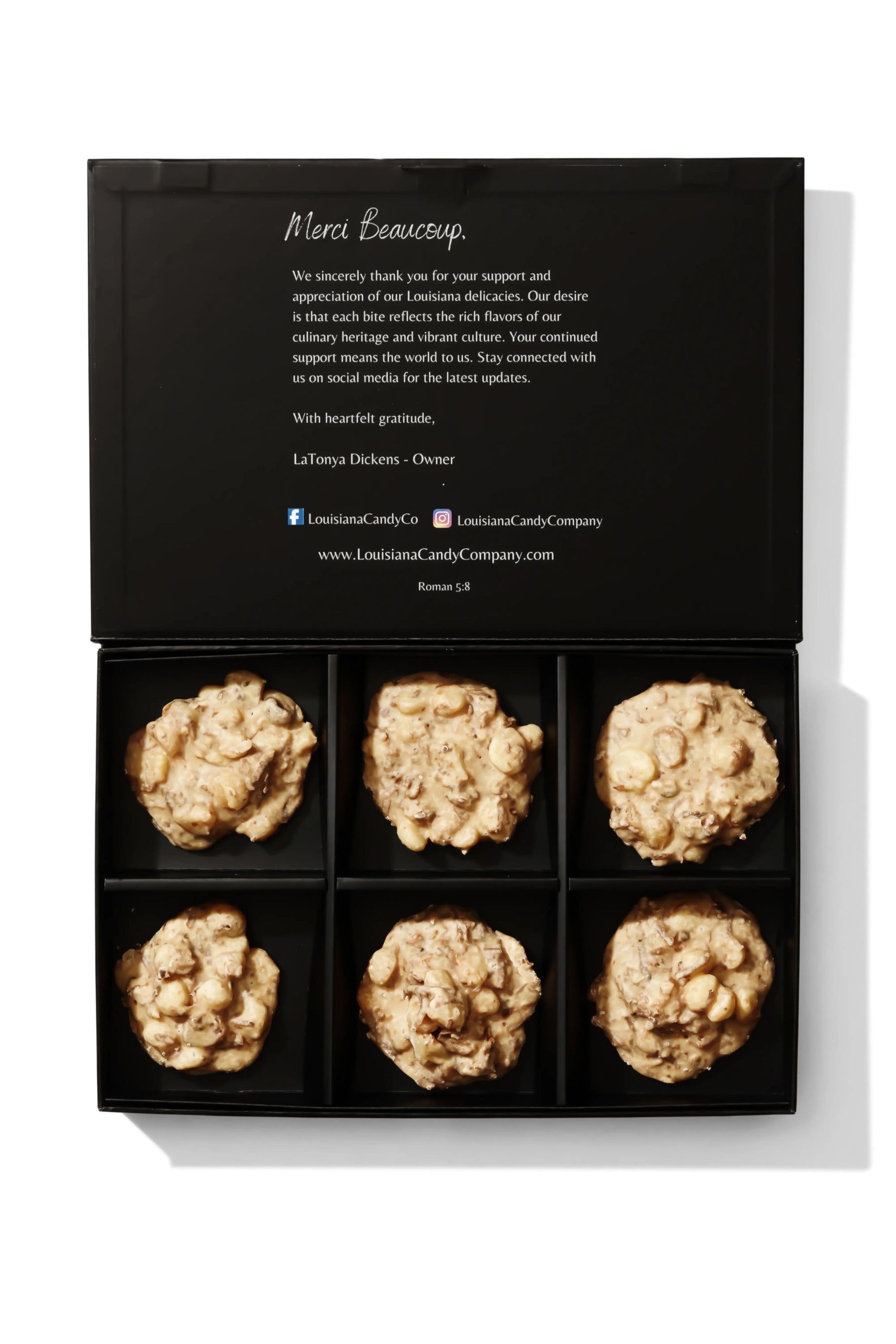 Toasted Coconut and Macadamia Nut Pralines Louisiana Candy Company