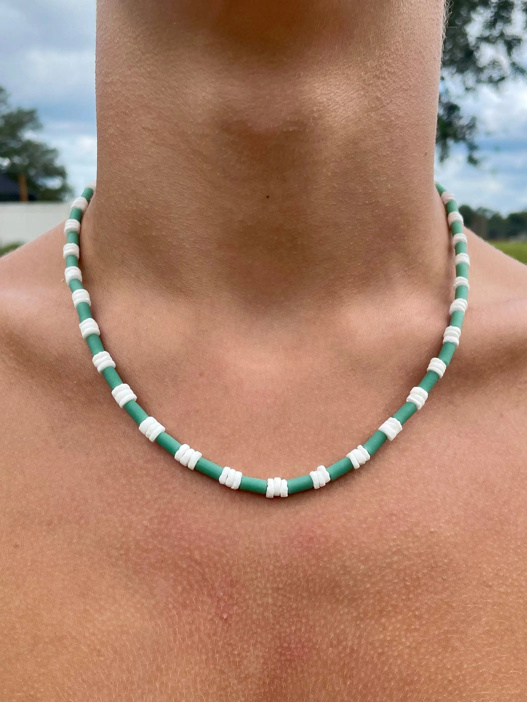 Tombolo Necklace by HALT, handmade jewelry detail photo 3