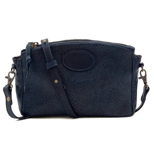 Tooled Leather Crossbody Bag by Mission Mercantile Leather Goods, natural skincare detail photo 4