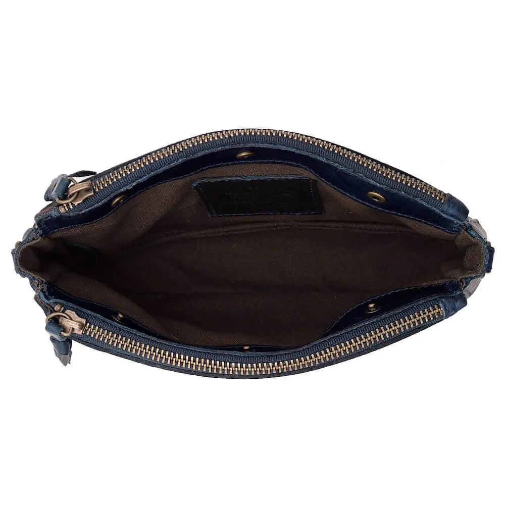 Tooled Leather Crossbody Bag by Mission Mercantile Leather Goods, natural skincare detail photo 10