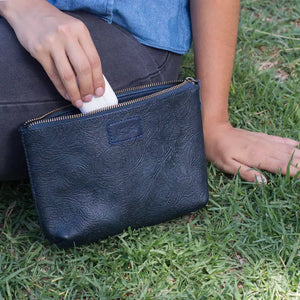 Tooled Leather Large Zippered Pouch Mission Mercantile Leather Goods