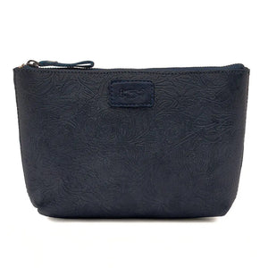 Tooled Leather Large Zippered Pouch Mission Mercantile Leather Goods