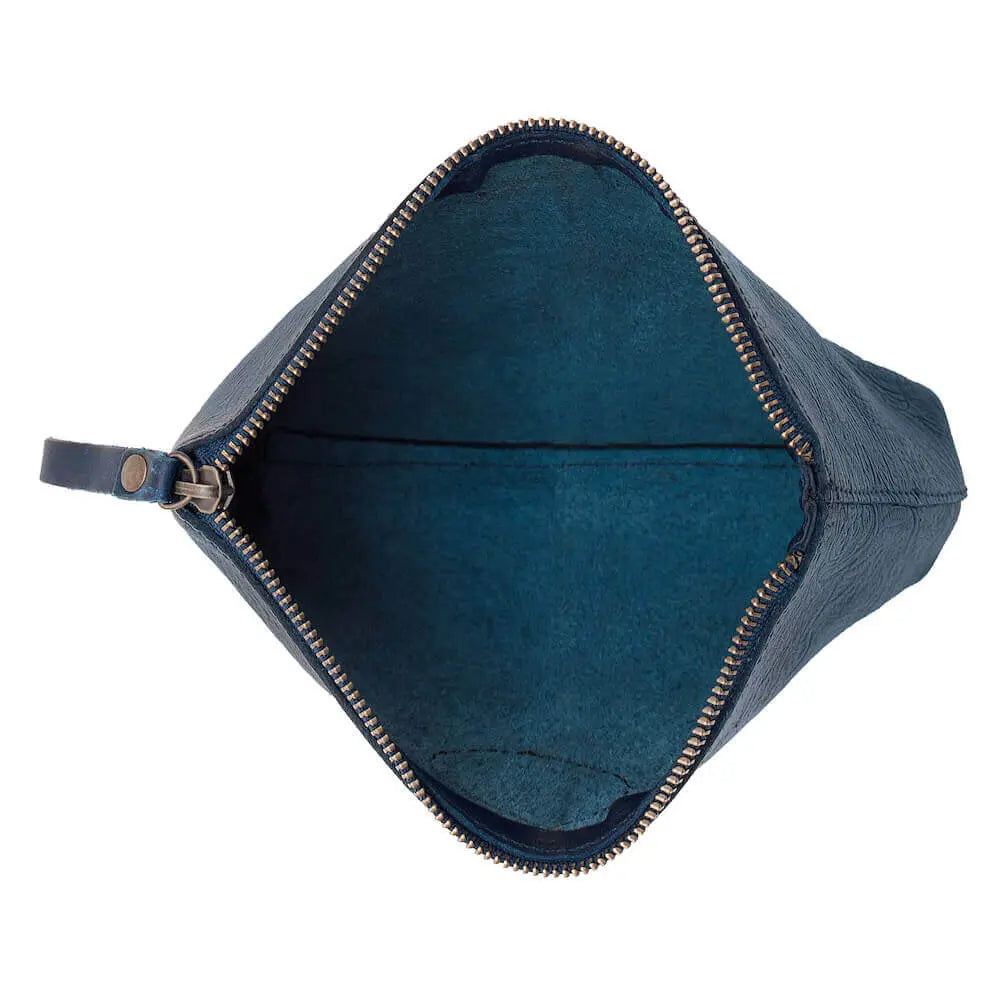Tooled Leather Large Zippered Pouch Mission Mercantile Leather Goods