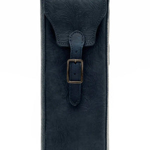 Tooled Leather Single Bottle Wine Carrier by Mission Mercantile Leather Goods, handmade leather goods detail photo 11