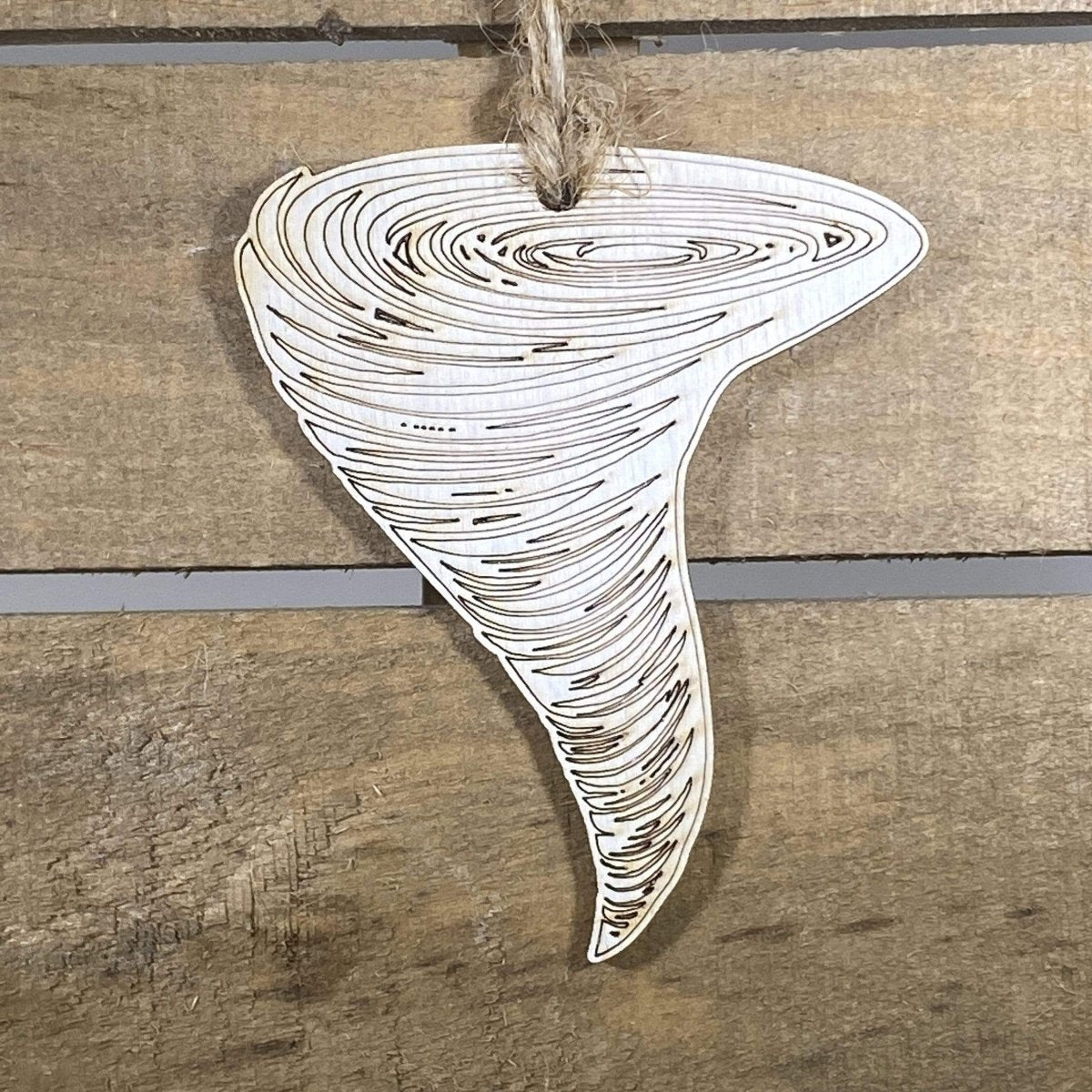 Tornado Wooden Christmas Ornament | Storm Weather Holiday Decor by Cate's Concepts, LLC, Southern home decor main product photo