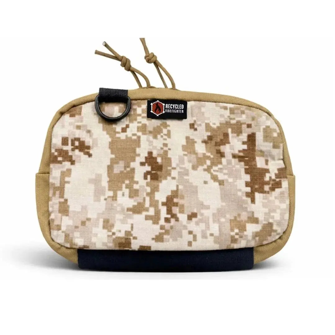 Fanny pack with digital desert camouflage pattern and Recycled Firefighter logo.