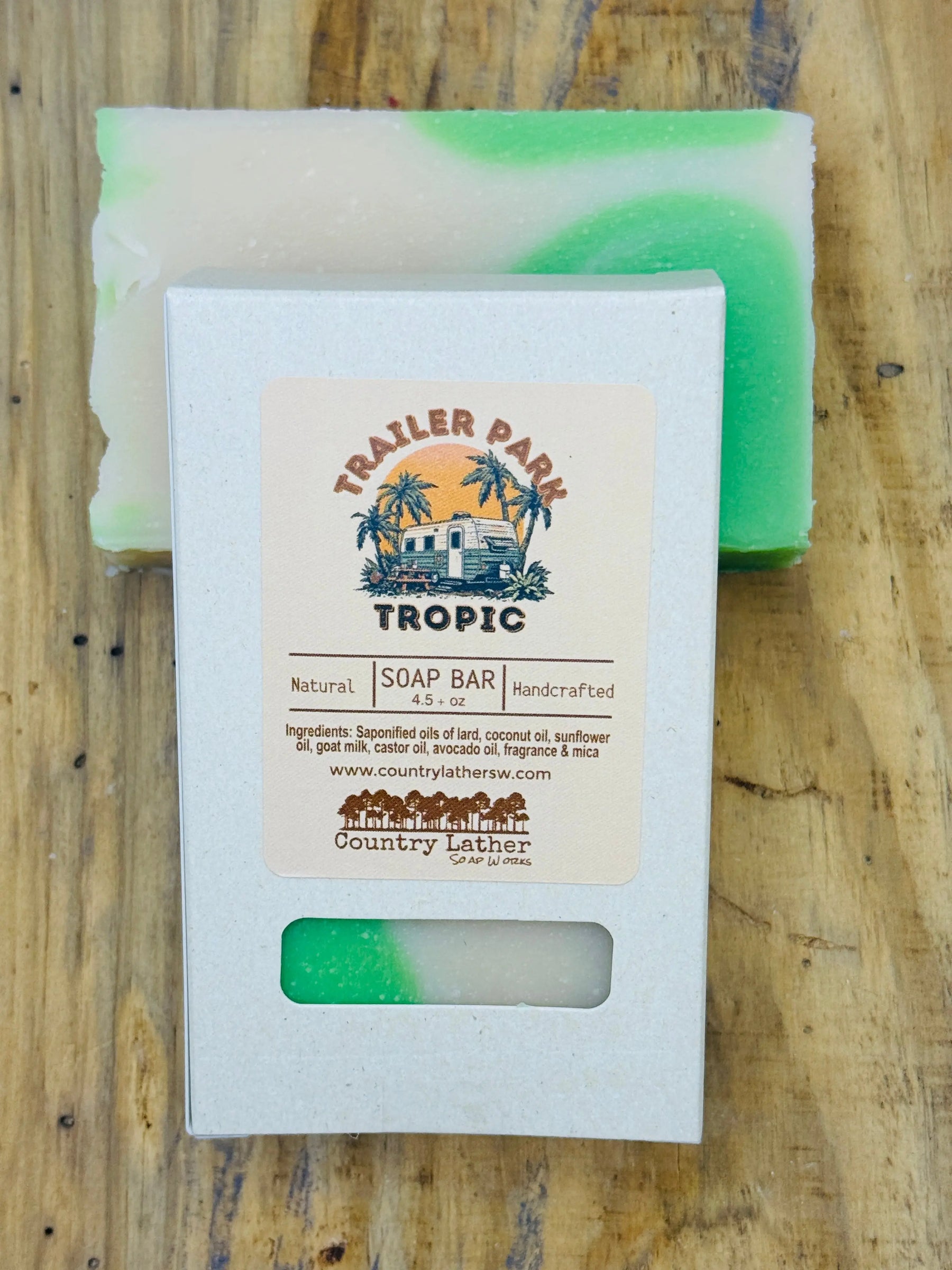 Trailer Park Tropic Soap Bar by Country Lather Soap Works, natural skincare detail photo 4