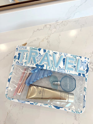 Travel - Blue Bow Clear Pouch by KenzKustomz, handmade leather goods detail photo 2
