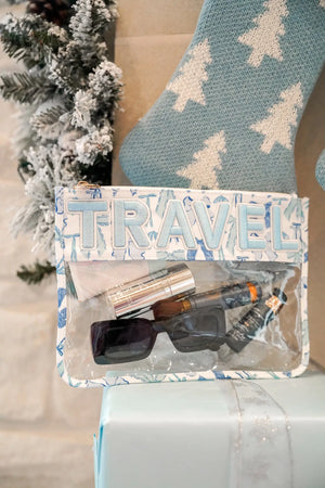 Travel - Blue Bow Clear Pouch by KenzKustomz, handmade leather goods detail photo 7