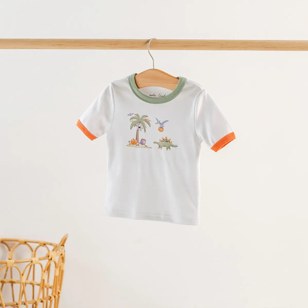 Trick RAWR treat Halloween Organic Cotton Tee by Nola Tawk, Southern lifestyle apparel main product photo