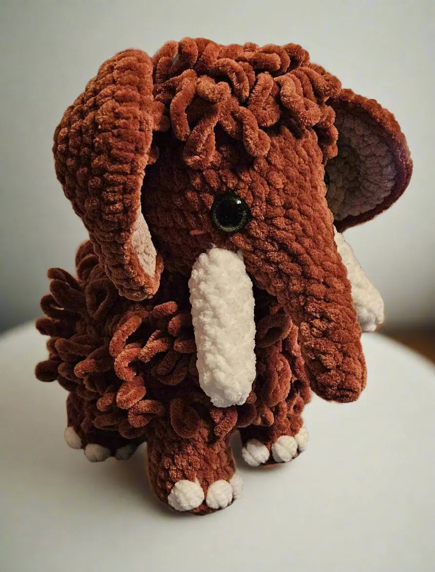 Tully the Mammoth Amigurumi Plush | Crochet Stuffed Animal by Klassy Krafts - Handmade Mammoth Plushie