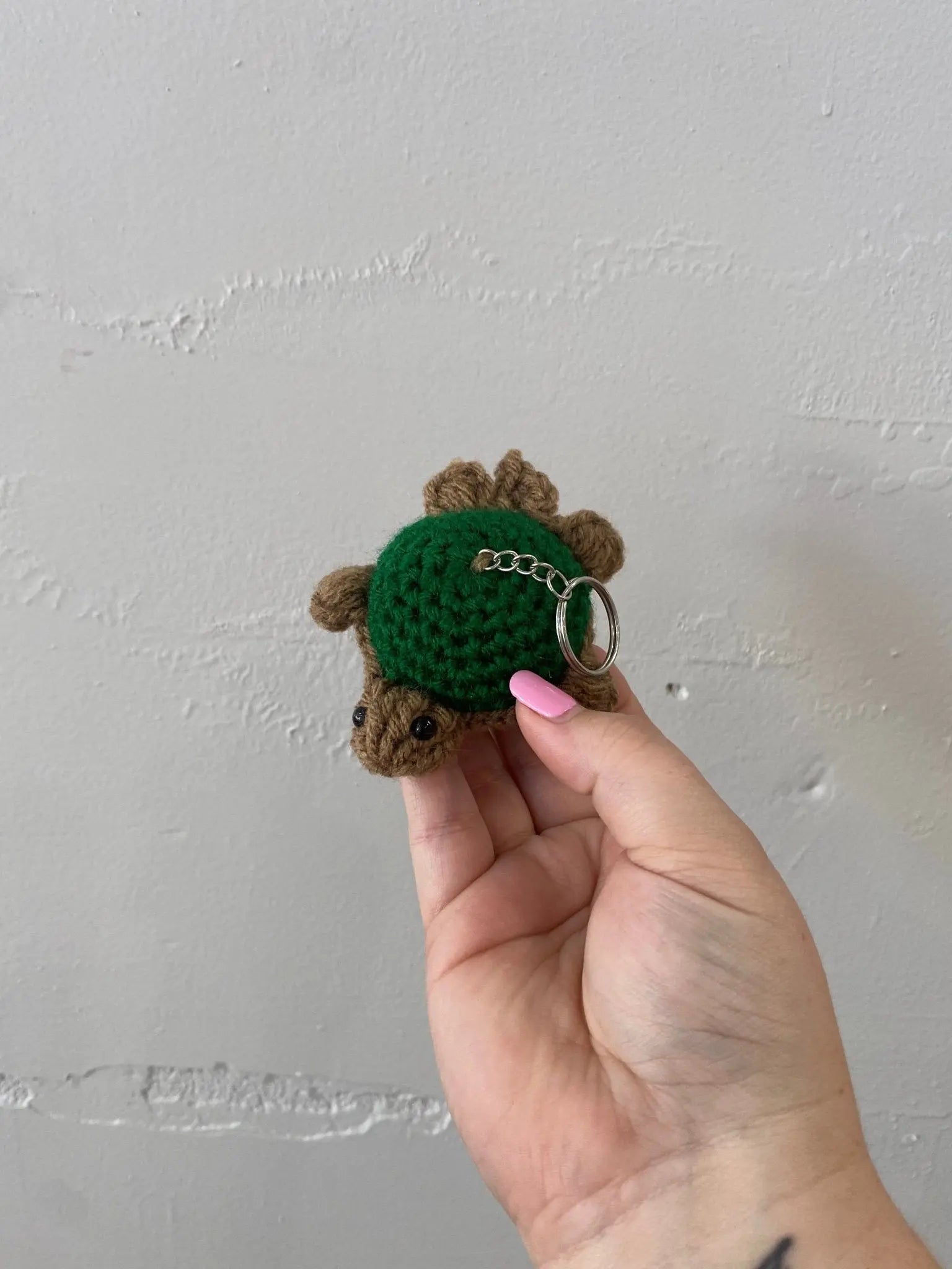 Handmade Crochet Turtle Keychain - Main Street Collective: Adorable Green & Brown Stuffed Animal Charm