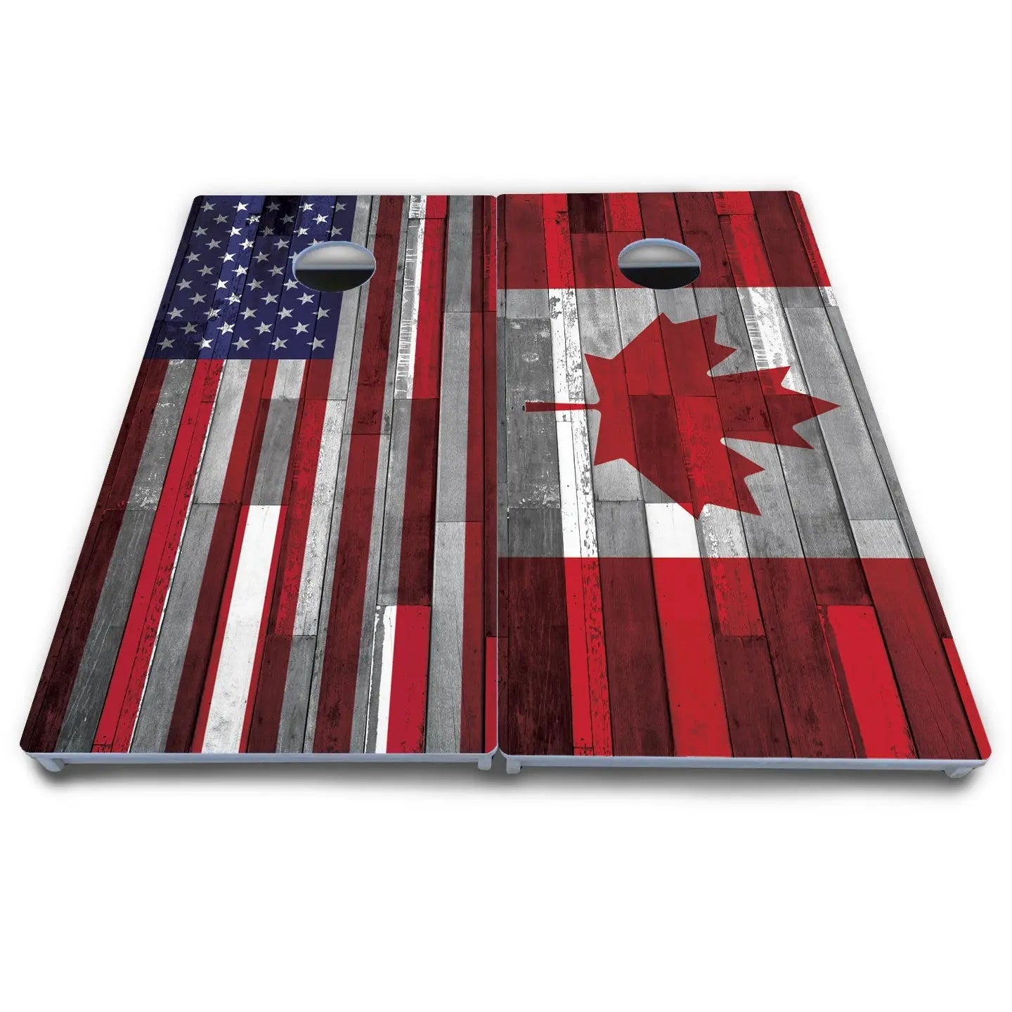 USA / Canada / Union Jack Plank Flag Cornhole Boards - All Weather Series by Cornhole Solutions, custom cornhole board detail photo 9