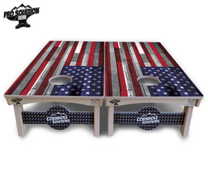 USA / Canada / Union Jack Plank Flag Cornhole Boards - Pro Solution Elite Series by Cornhole Solutions, custom cornhole board detail photo 4