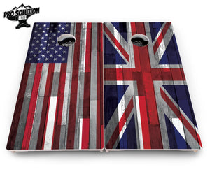 USA / Canada / Union Jack Plank Flag Cornhole Boards - Pro Solution Elite Series by Cornhole Solutions, custom cornhole board detail photo 17